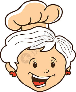 祖母厨师卡通漫画食谱奶奶餐厅插图妈妈背景图片