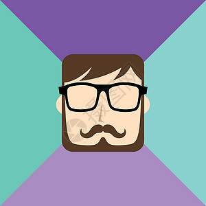 卡通人物头像图片男人胡子电脑优雅用户文化发型化身潮人个性背景图片