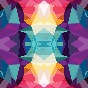 抽象多彩三角几何背景马赛克正方形三角形平方装饰粉色黄色蓝色风格墙纸背景图片