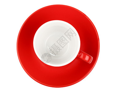 白色孤立的咖啡红杯清咖啡背景图片