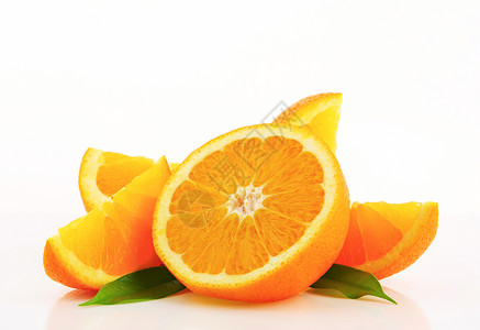 切橙果食物橙子横截面片段水果楔子背景图片