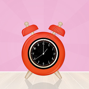 闹钟柜台金属柳叶红色插图手表时间小时背景图片