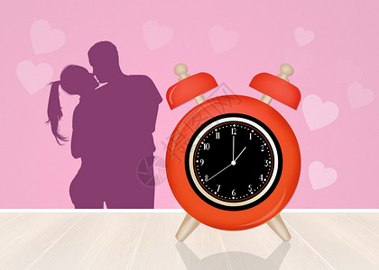 爱的时光时间插图女士柳叶手表夫妻小时红色女孩男人背景图片