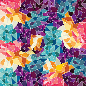 抽象多彩三角几何背景彩虹墙纸风格粉色正方形平方马赛克蓝色三角形黄色背景图片