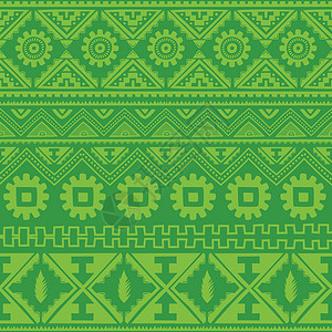 美洲原住民绿色绿色美洲原住民民族模式插图草图纺织品民俗手工风格邀请函织物曲线装饰插画