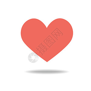 心脏图标矢量婚礼白色网络插图红色情人背景图片
