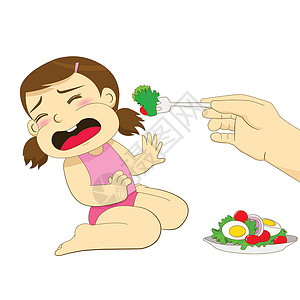 你吃不吃女孩不喜欢健康食物 不吃健康食品插画