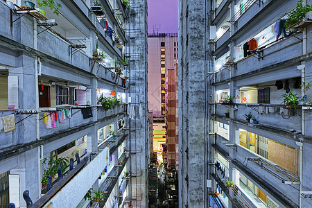 香港贫民区市区区住宅不动产民众高楼天际景观摩天大楼公寓日落建筑学亚洲高清图片素材