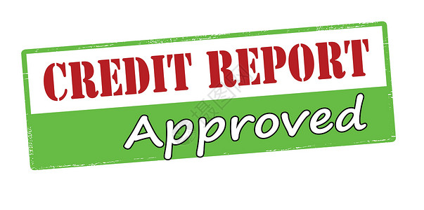信用报告核准信贷报告声誉绿色住宿矩形橡皮邮票红色墨水比率信用插画