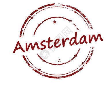 阿姆斯特丹墨水红色矩形圆形橡皮星星邮票背景图片