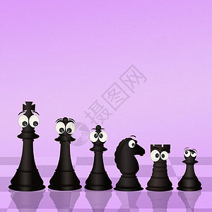 棋盘上的棋比赛竞赛黑色跳棋主教插图白色专注卡通片游戏背景图片