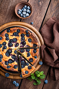 蓝莓蛋糕食物面包糕点薄荷早餐菜单浆果感恩小吃美食图片素材