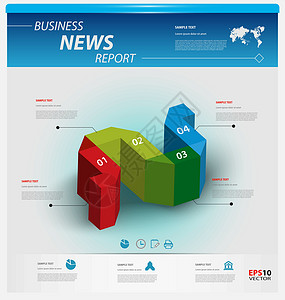 业务信息图表模板网络展示统计文档报告打印插图商业教育知识背景图片