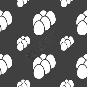 动物拖鞋鸡蛋图标标志 灰色背景上的无缝模式 韦克托烹饪卡通片母鸡食物动物用餐艺术小鸡市场材料设计图片