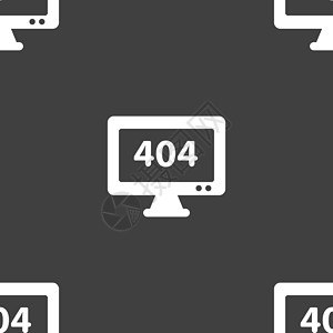 电脑上的数字404 未找到错误图标标志 灰色背景上的无缝模式 韦克托技术盒子电脑数字艺术警告玻璃框架互联网房子插画