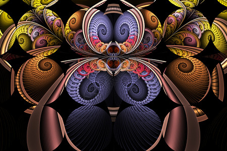 计算机生成的折形艺术作品万花筒创造力马赛克插图装饰品阴影艺术品背景图片