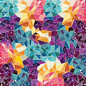 抽象多彩三角几何背景黄色平方蓝色彩虹三角形装饰风格马赛克正方形粉色背景图片