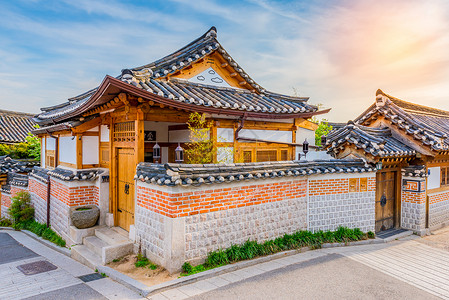 韩国首尔村城市房子村庄建筑旅行图片素材