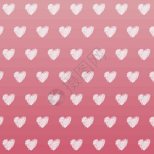 粉红色的心形无缝矢量模式无缝地黑色装饰品乡愁收藏瓷砖婚礼创造力程式化白色背景图片