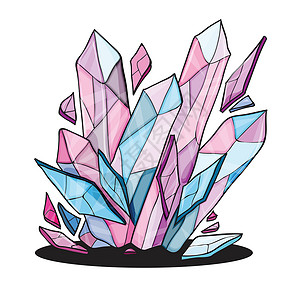 页岩气用于设计的漂亮水晶石插画