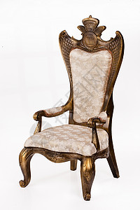 古董椅子白色的古代宝座背景