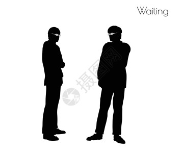 等待 pos 的人剪影姿势冒充阴影黑色插图男人男性背景图片