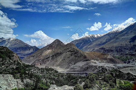 吉尔吉特巴基斯坦卡拉科拉姆山背景
