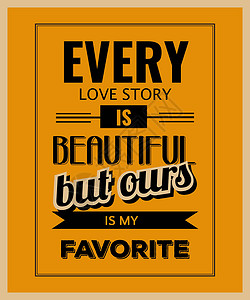 每一个爱情故事都很美 但O和O都是海报艺术生活动机刻字横幅插图书法卡片创造力背景图片