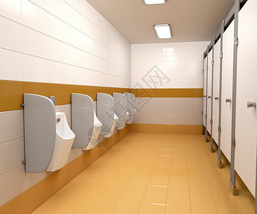 男子公共厕所卫生间民众制品房间小便池陶瓷男性隔间传感器设施背景图片