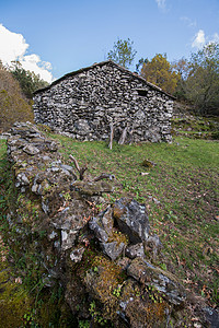 丑闻葡萄牙典型的先歇式家庭工艺手工建筑学岩石旅行石头村庄丘陵房子旅游背景
