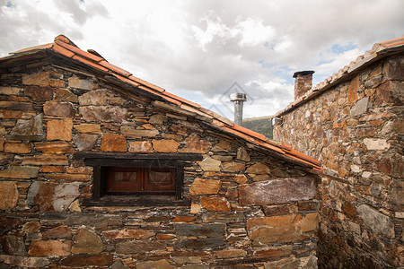 古老的墙片葡萄牙典型的先歇式家庭旅游游客旅行工艺岩石乡村建筑学窗户丘陵房子背景