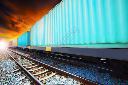 用于陆地工业运输的履车集装箱列车 a货运车辆陆运车箱陆路盒子物流火车铁路货物背景图片