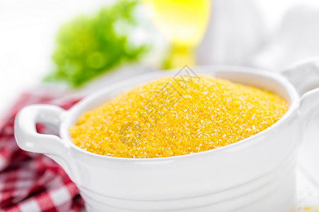 玉米曲面地面美食食物棒子面粮食黄色烹饪营养勺子产品高清图片