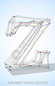 多色速写 Z 的矢量插图 手绘 3D Z艺术草图数字收藏金属阴影字母英语坡度字体背景图片