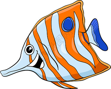 外来异国鱼类卡通人物绘画情调插图脊柱漫画卡通片海洋海上生活背景图片
