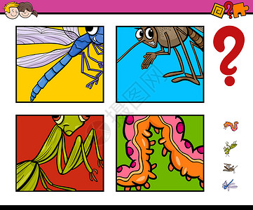 螳螂形象昆虫活动游戏插画