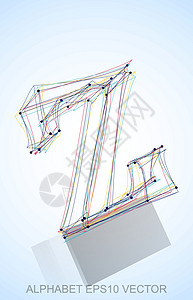 多色速写 Z 的矢量插图 手绘 3D Z凸版艺术收藏草图反射字体英语小写字母蓝色背景图片