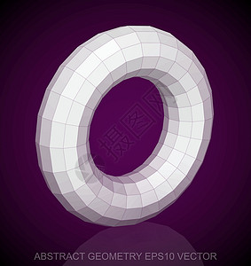抽象几何低聚白色圆环  EPS 10矢量图紫色长方形等距创造力几何学戒指多边形反射测量数字背景图片