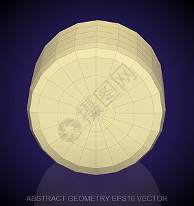 抽象几何低聚黄色圆柱体  EPS 10矢量图圆柱插图几何学创造力反射长方形多边形数字等距测量背景图片