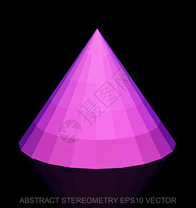 抽象几何低聚粉红锥  EPS 10矢量图长方形多边形坡度反射插图几何学锥体测量数字粉色背景图片