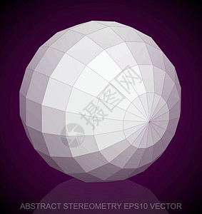 抽象几何低聚白色球体  EPS 10矢量图测量反射长方形等距紫色数字多边形插图几何学背景图片