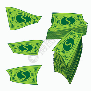 纸币矢量一卷钱 纸币 矢量设计 孤立在白色的货币插图 注意背景 用于新闻网站恤设计图片