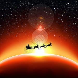 圣诞老人飞入太空设计图片
