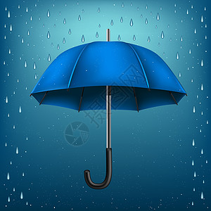 雨伞蓝色背景高清图片