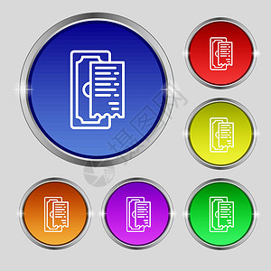 彩色按钮素材检查图标标志 明亮的彩色按钮上的圆形符号 韦克托设计图片