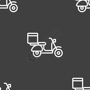 童鞋详情滑板车图标标志 灰色背景上的无缝模式 韦克托自由插图速度俱乐部引擎运输驾驶发动机收藏座位插画