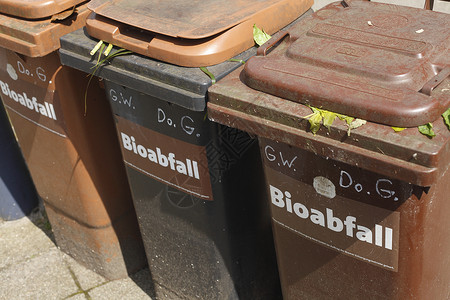 再循环回收棕色垃圾桶食物垃圾垃圾箱背景图片