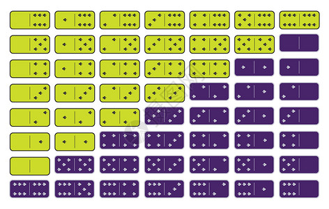 骰子点数素材多米诺黄色 灰色背景的28块插画