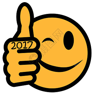 2017年新年的微笑卡片背景图片