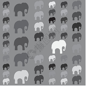 纺织书籍封面包装用彩色大象的无缝图案婴儿卡通片灰色荒野黑色动物绿色乐趣孩子纺织品背景图片